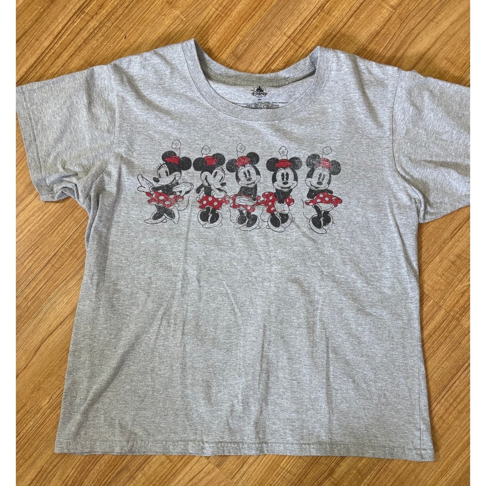 Minnie Mouse Graphic T-Shirt Disney Store Heather Grey 2XL‎ Short Sleeve Tee